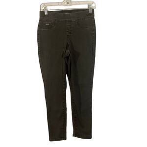 Nine West Black Pull On Skinny Heidi Cropped Ankle Denim Jean Jeggings Women 6